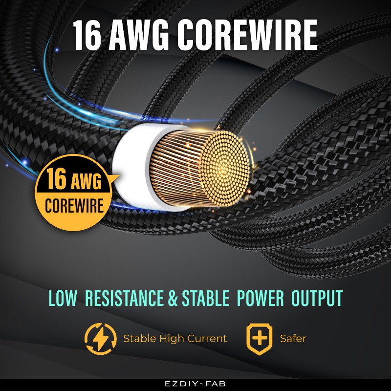 EZDIY 16AWG PSU Cable Extension 6 Cables V2-Black/Red - additional product image 6