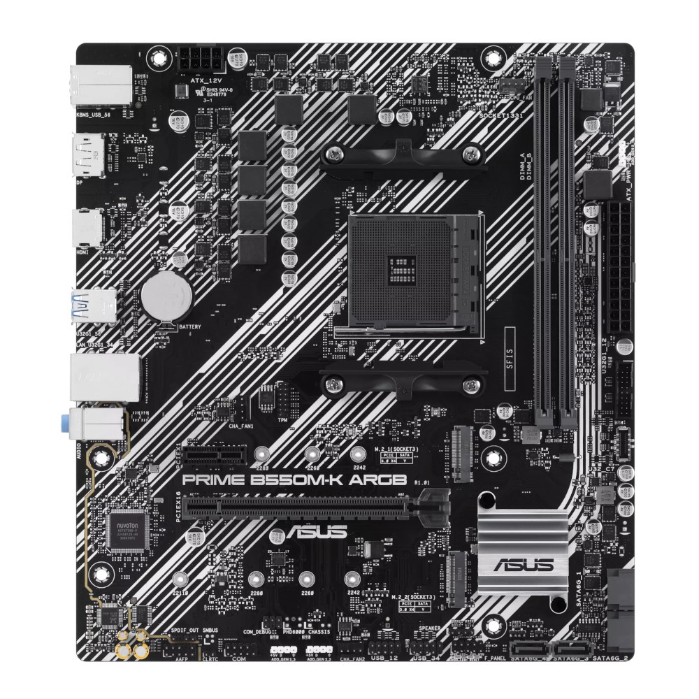 Asus PRIME B550M-K ARGB AM4 M-ATX Motherboard - additional product image 2