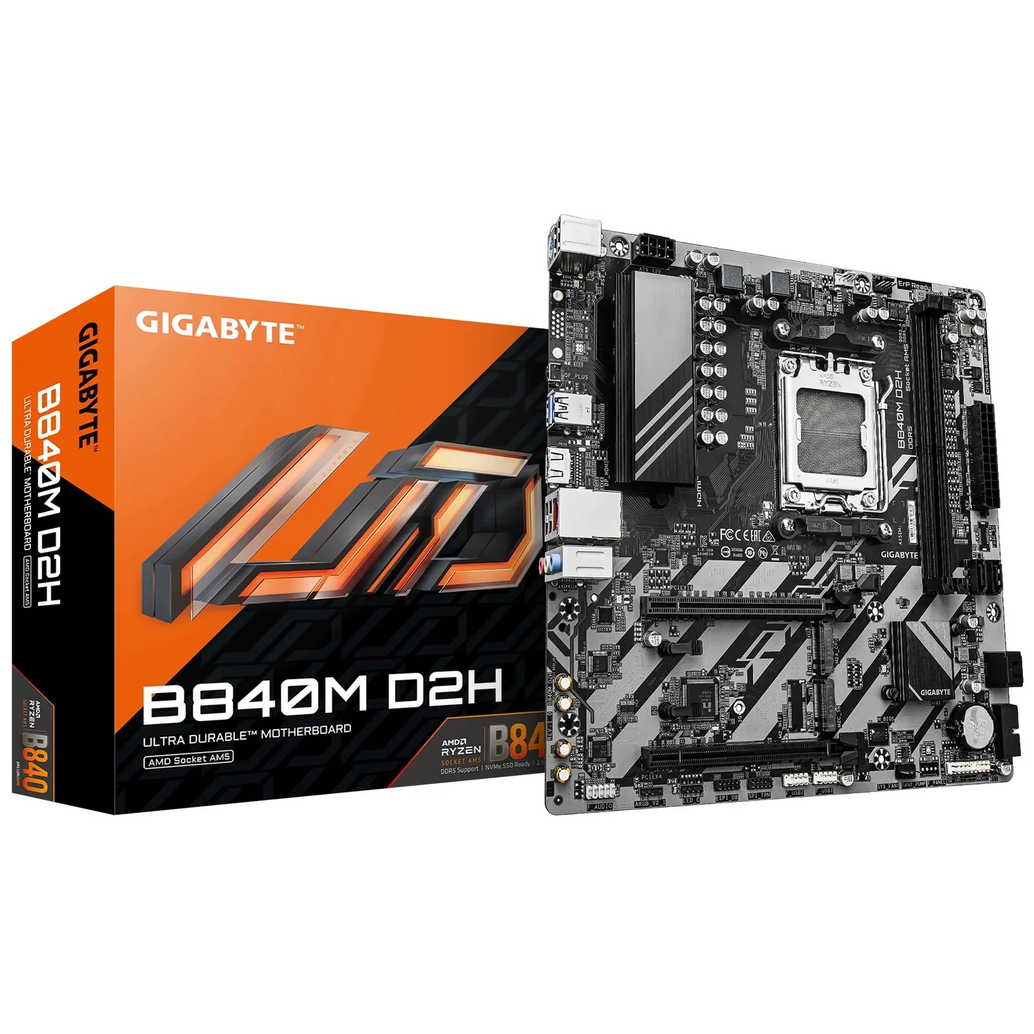 GIGABYTE AMD B840 Chipset for AMD AM5; 2x Dual DDR5; 2x M2; 1x HDMI