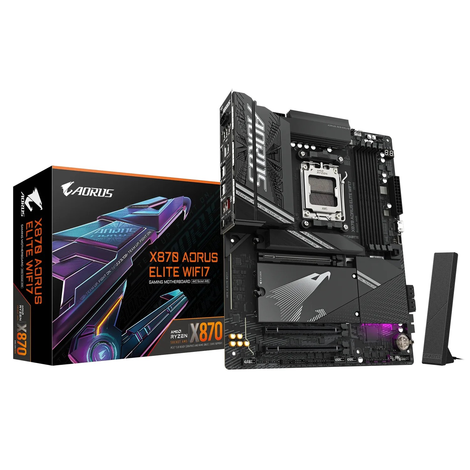 GIGABYTE Aorus AMD X870 Chipset for AMD AM5; 4x DDR5; 4x M2; 2x HDMI (1x Front)/2 x USB4® USB Type-C®; ATX.