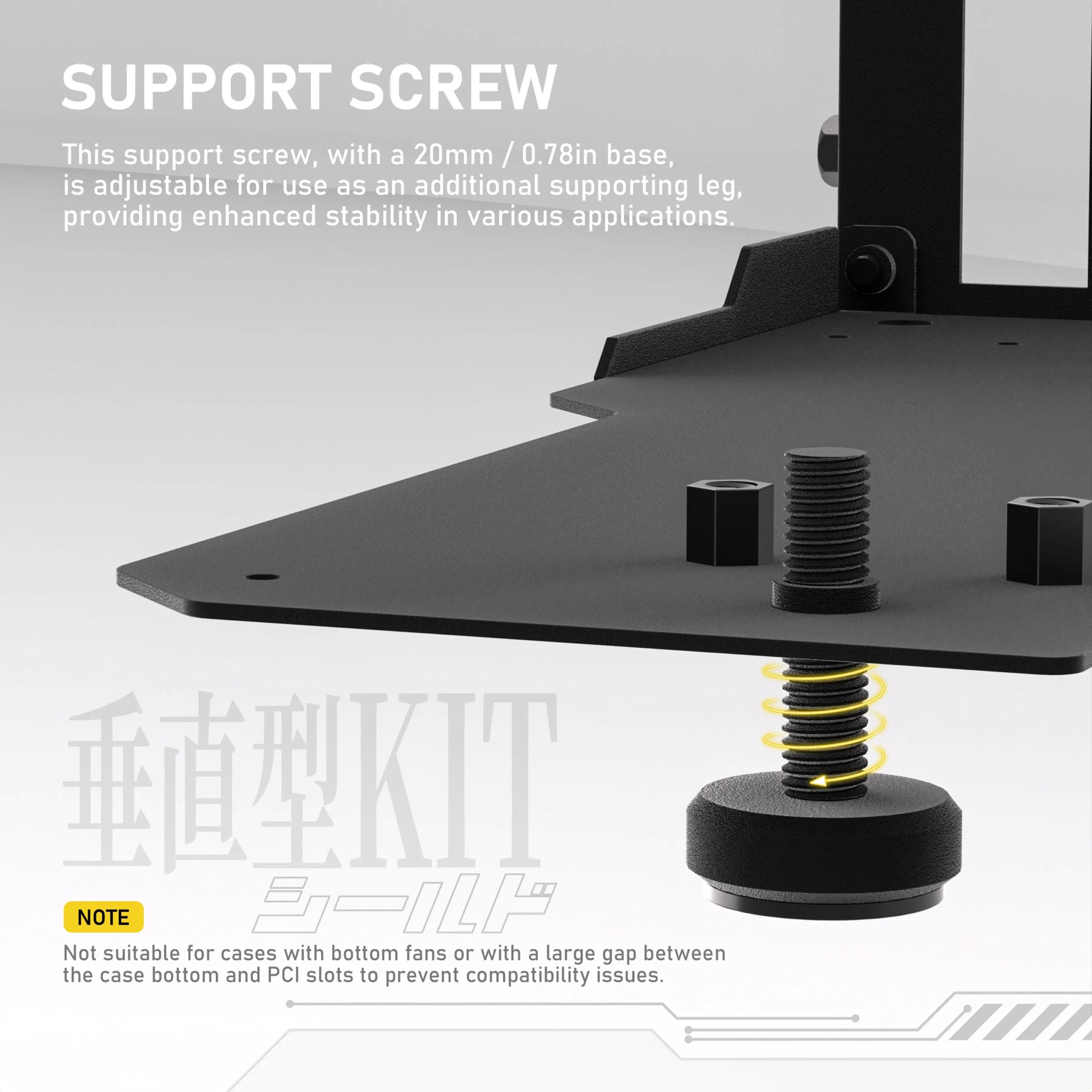 EZDIY Vertical GPU Mount with High-Speed PCIE 4.0 Riser Cable, ARGB Module, 115mm/4.52in Flexible Extension, 90 Degree Connector, Only Compatible to Full-Opened PCIe Slots-Black - additional product image 6