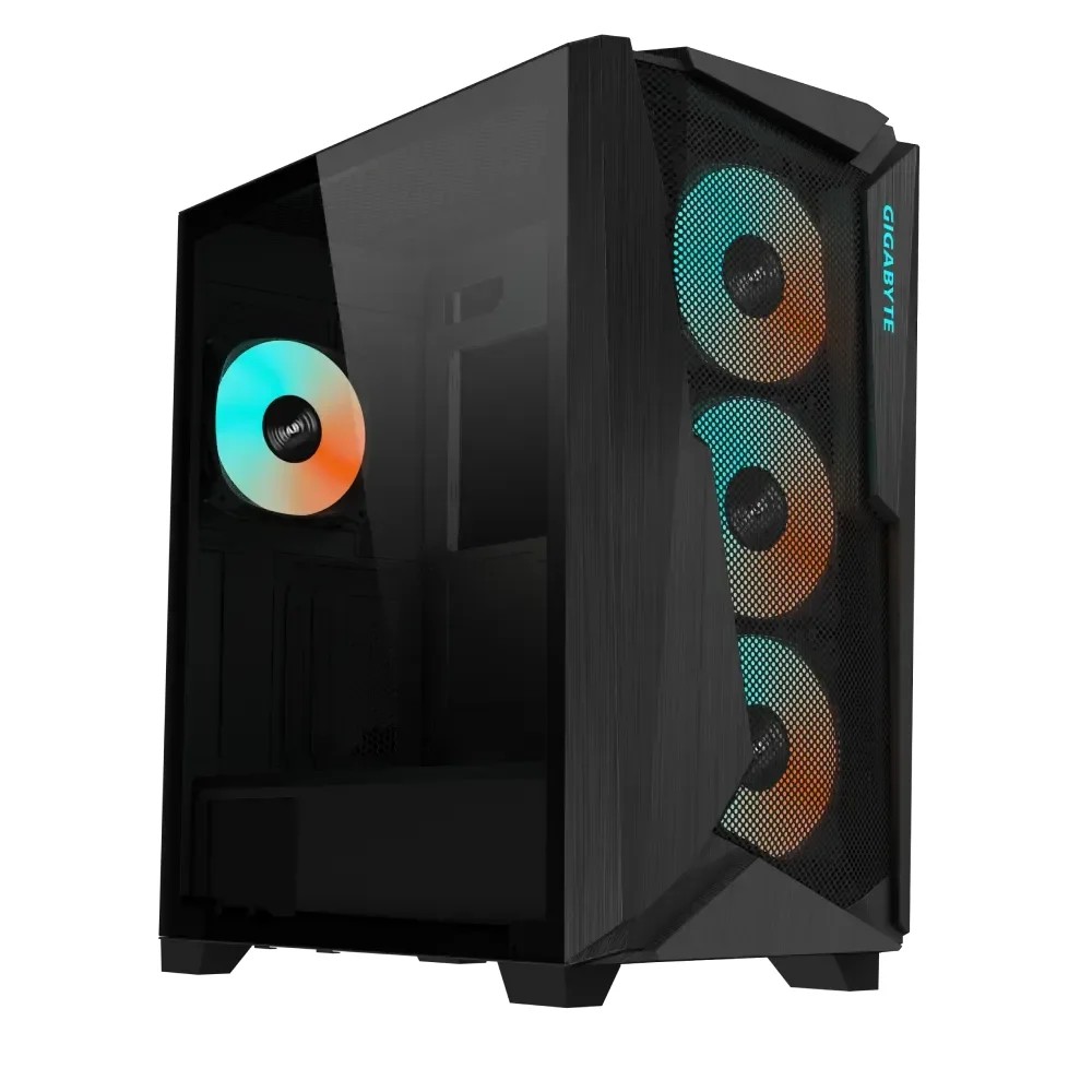 Gigabyte C301 Glass ATX Chassis; 2x 3.5'' | 2x 2.5'' Drive Bays; 360mm Radiator compatible; 4x 120mm fan incl; Black - GIGABYTE product image