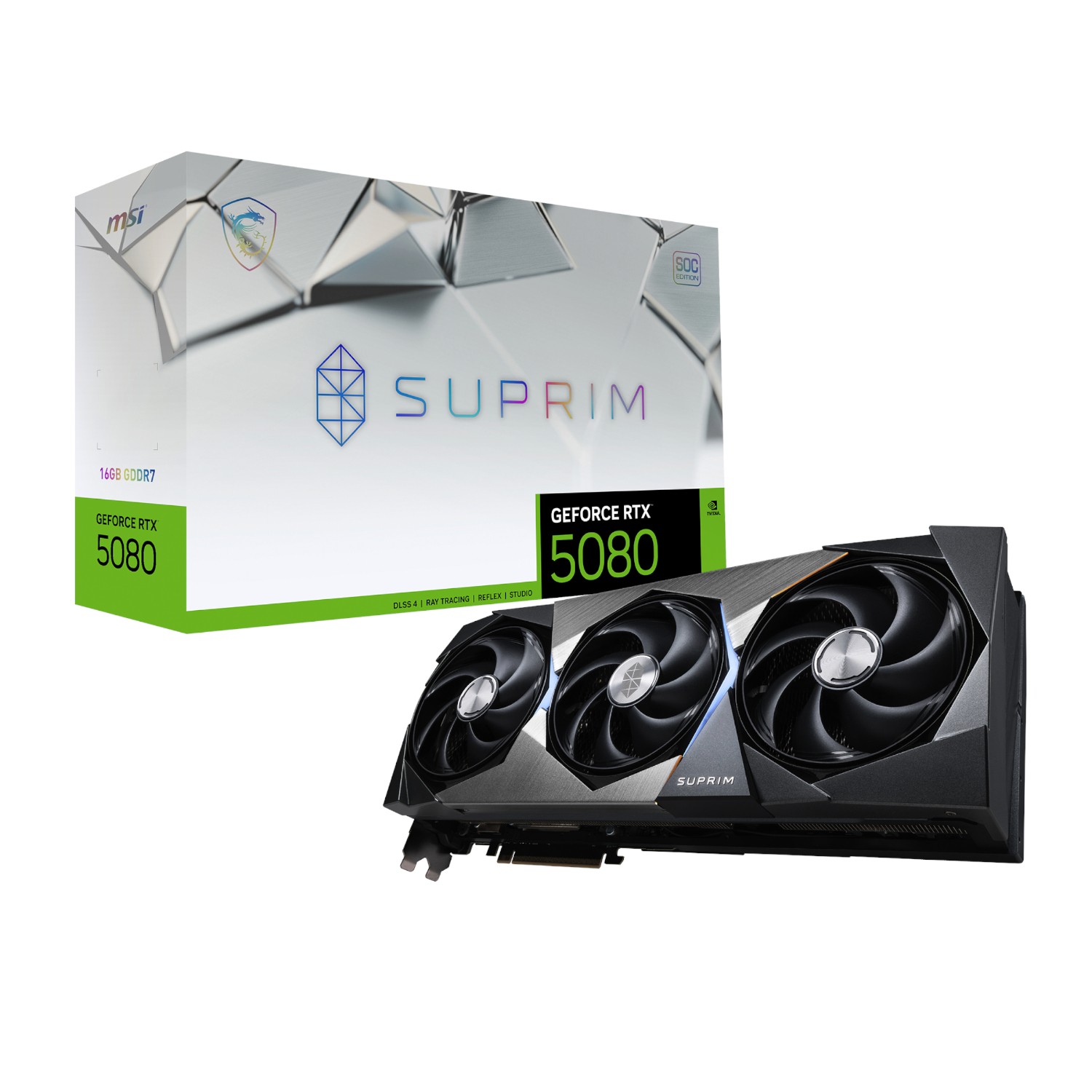 MSI GeForce RTX 5080 SUPRIM SOC 16G Graphics Card - MSI product image