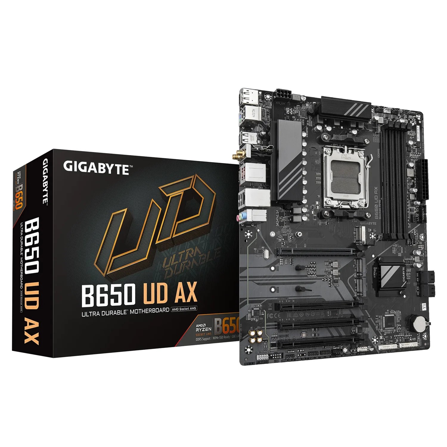 GIGABYTE AMD B650 UD for AMD AM5; 4x Dual DDR5; 3x M2; HDMI; DP. 