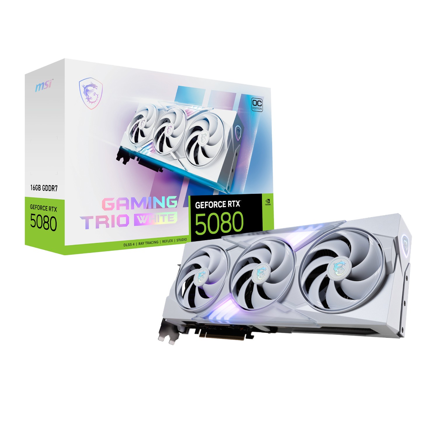 MSI GeForce RTX 5080 GAMING TRIO OC 16G Graphics Card - White - MSI product image