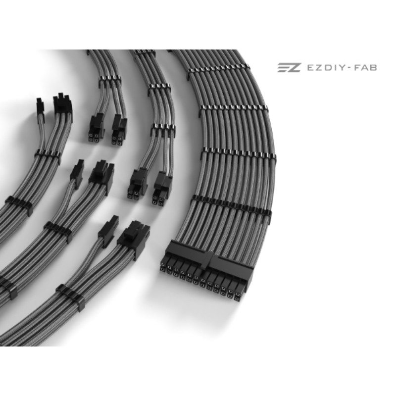 EZDIY 16AWG PSU Cable Extension 6 Cables V2-Carbon - additional product image 9