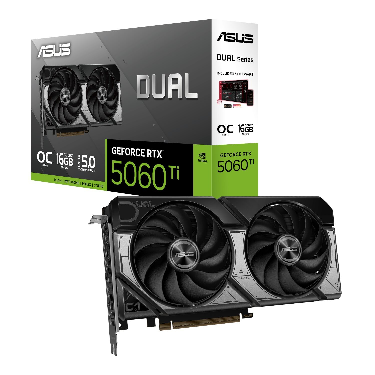 ASUS Dual GeForce RTX 5060 Ti OC Edition 16GB GDDR7 Graphics Card - ASUS product image