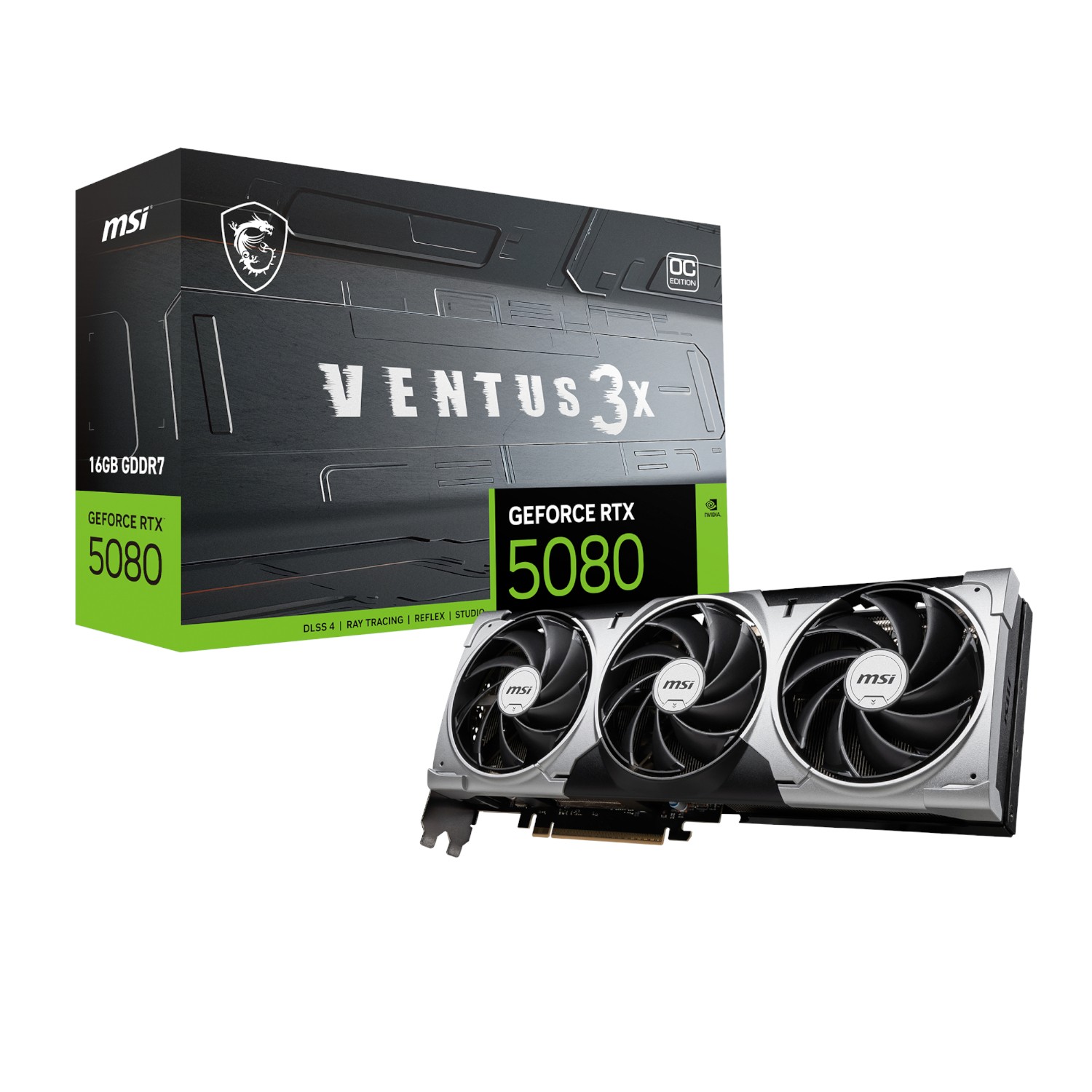 MSI GeForce RTX 5080 VENTUS 3X OC 16G Graphics Card - MSI product image