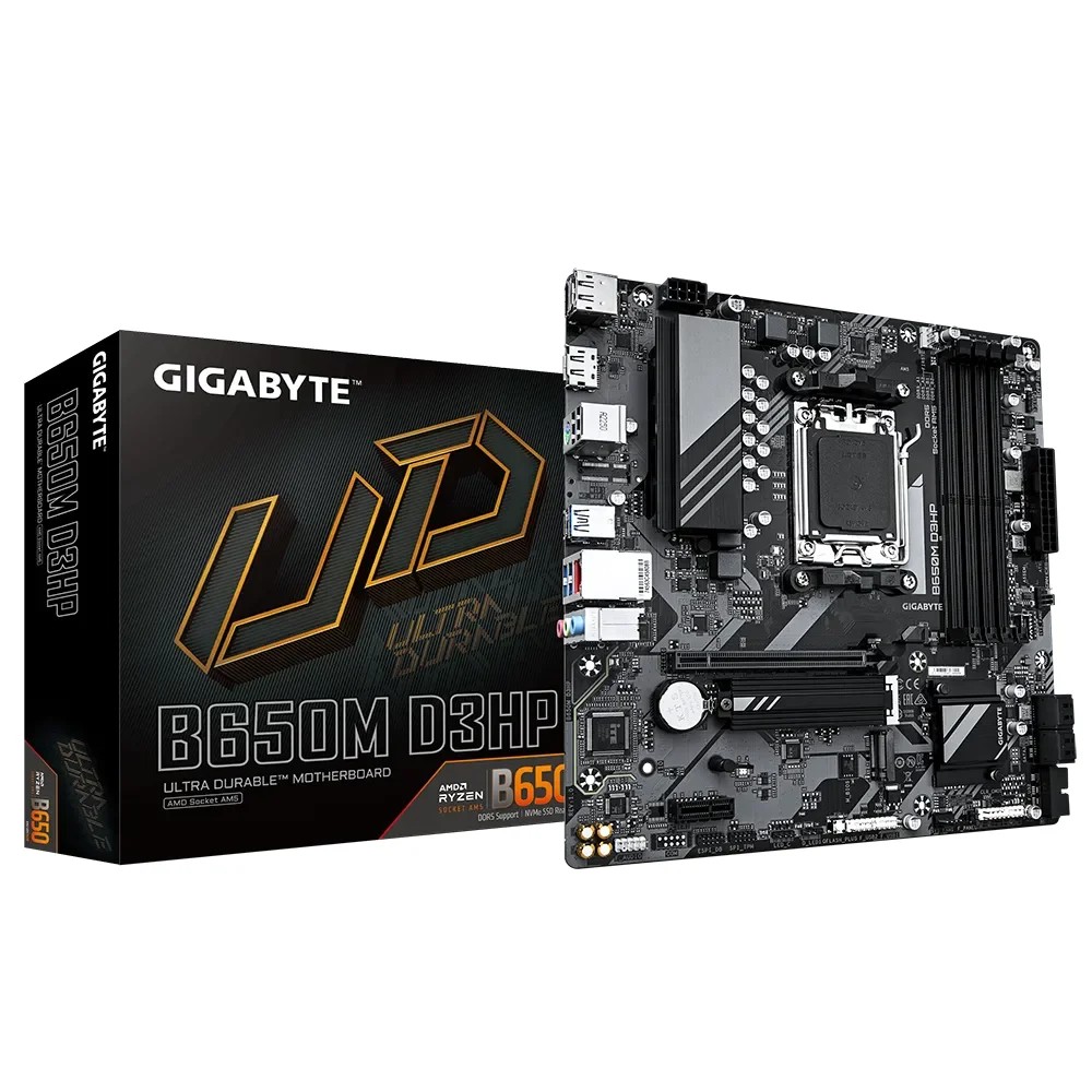 GIGABYTE AMD B650 Chipset for AMD AM5; 4x Dual DDR5; 2x M2; 1x HDMI 2x DP