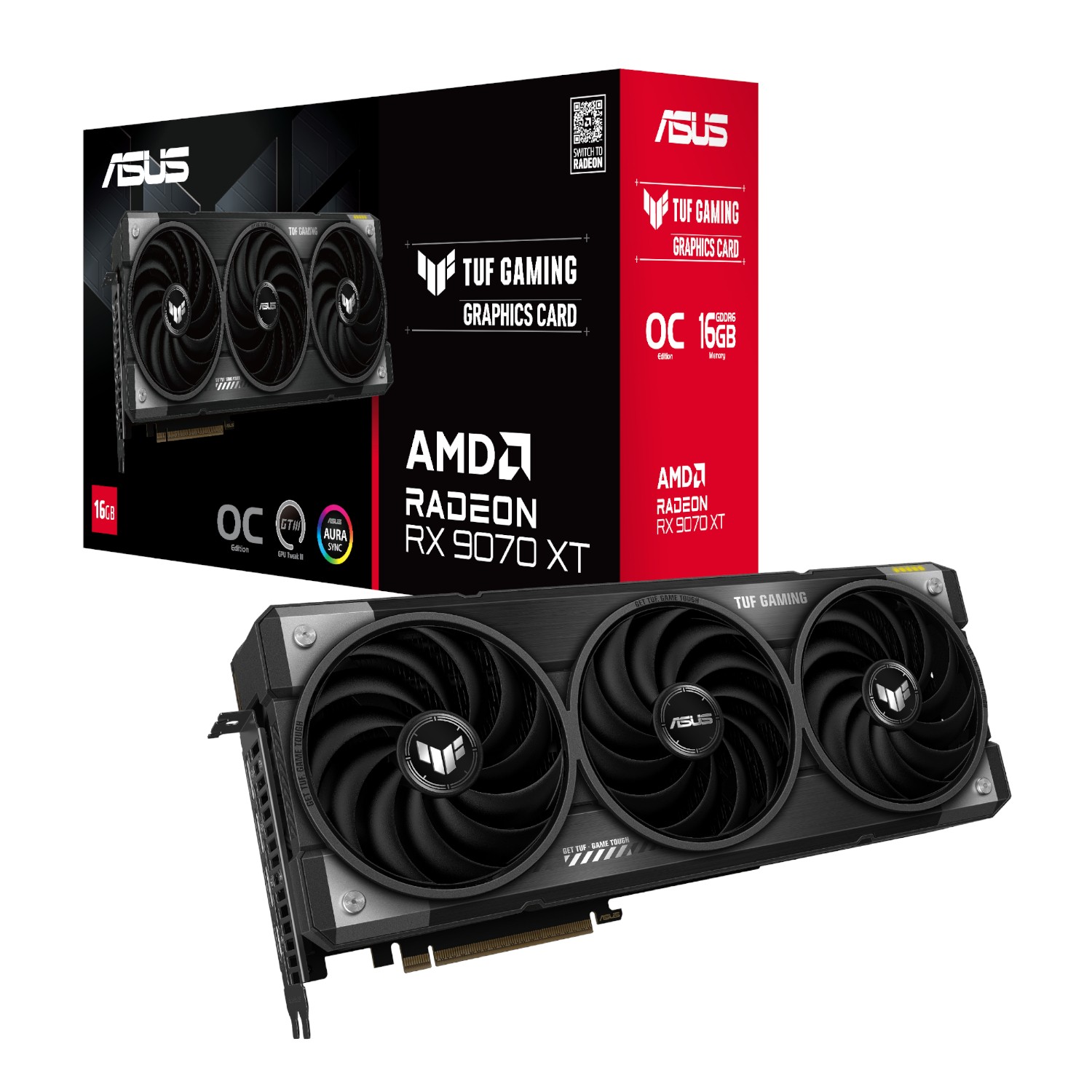 Asus TUF Gaming Radeon RX 9070 XT OC Edition 16GB GDDR6 Graphics Card - ASUS product image
