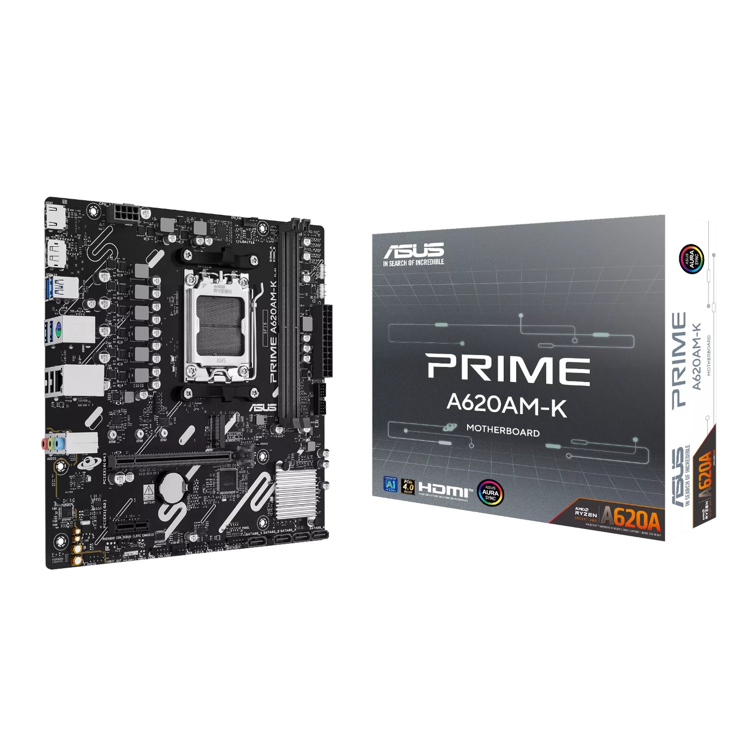 Asus PRIME A620AM-K AM5 M-ATX Motherboard - ASUS product image