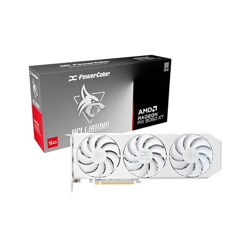 PowerColor Hellhound Spectral White AMD Radeon™ RX 9060 XT 16GB GDDR6