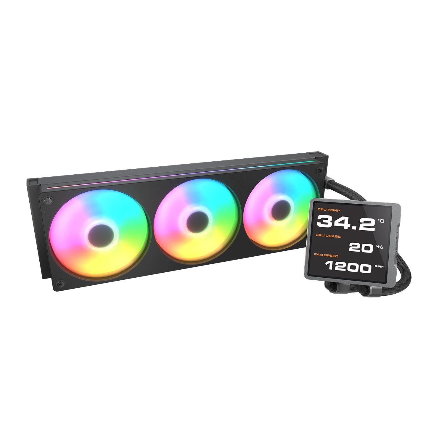 Cougar Poseidon Vistek Pro ARGB 360 AIO CPU Cooler (3.95" LCD) - additional product image 2