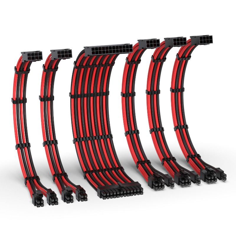 EZDIY 16AWG PSU Cable Extension 6 Cables V2-Black/Red - additional product image 2