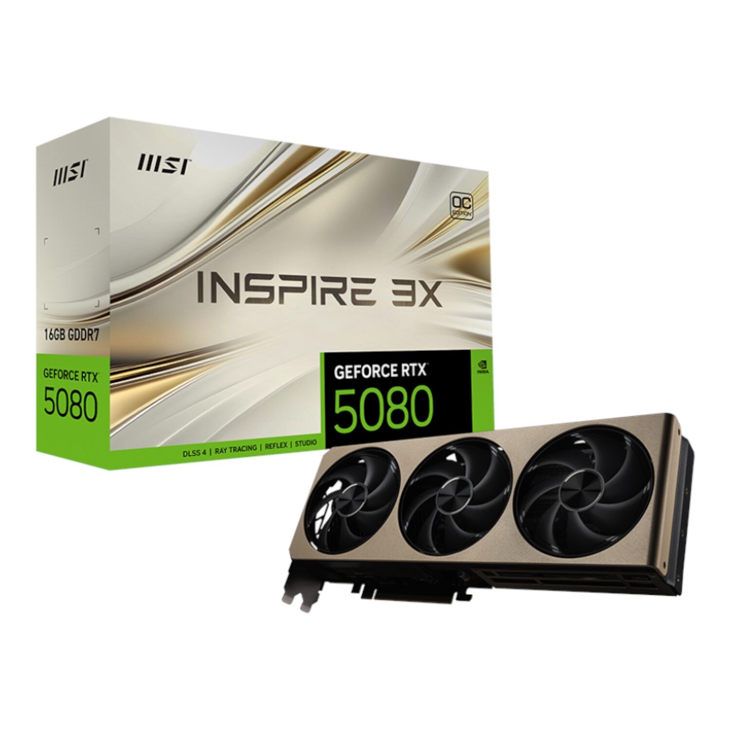 MSI GeForce RTX 5080 16GB INSPIRE 3X OC Graphics Card - MSI product image