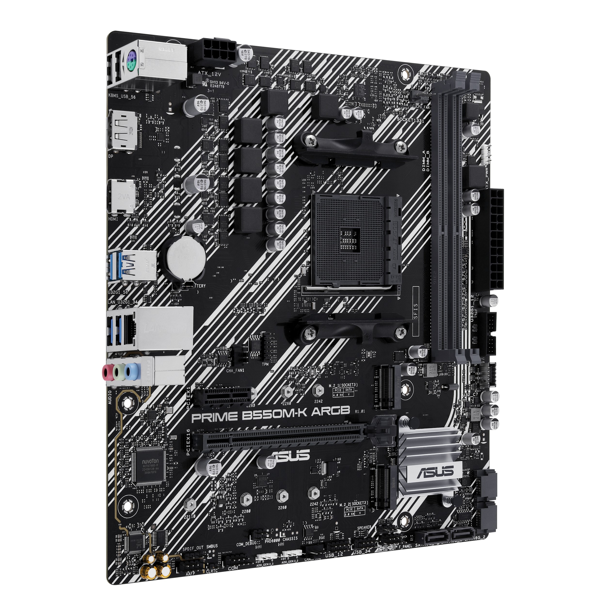 ASUS PRIME B550M-K ARGB AMD B550 Ryzen Socket AM4 Micro-ATX Desktop Motherboard - additional product image 2