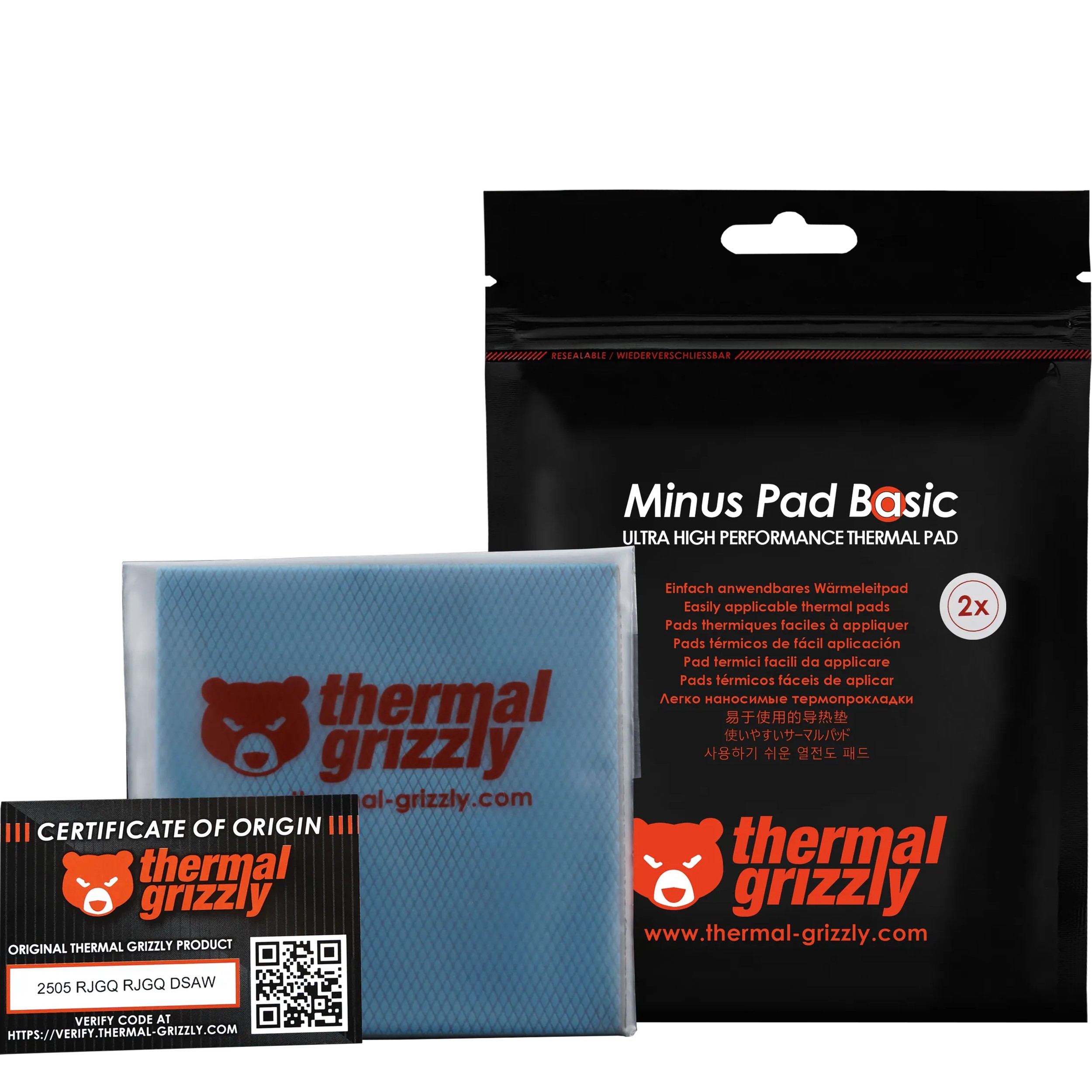 Thermal Grizzly Minus Pad Basic - 100x100x2,0 mm 2 pcs - THERMAL GRIZZLY product image