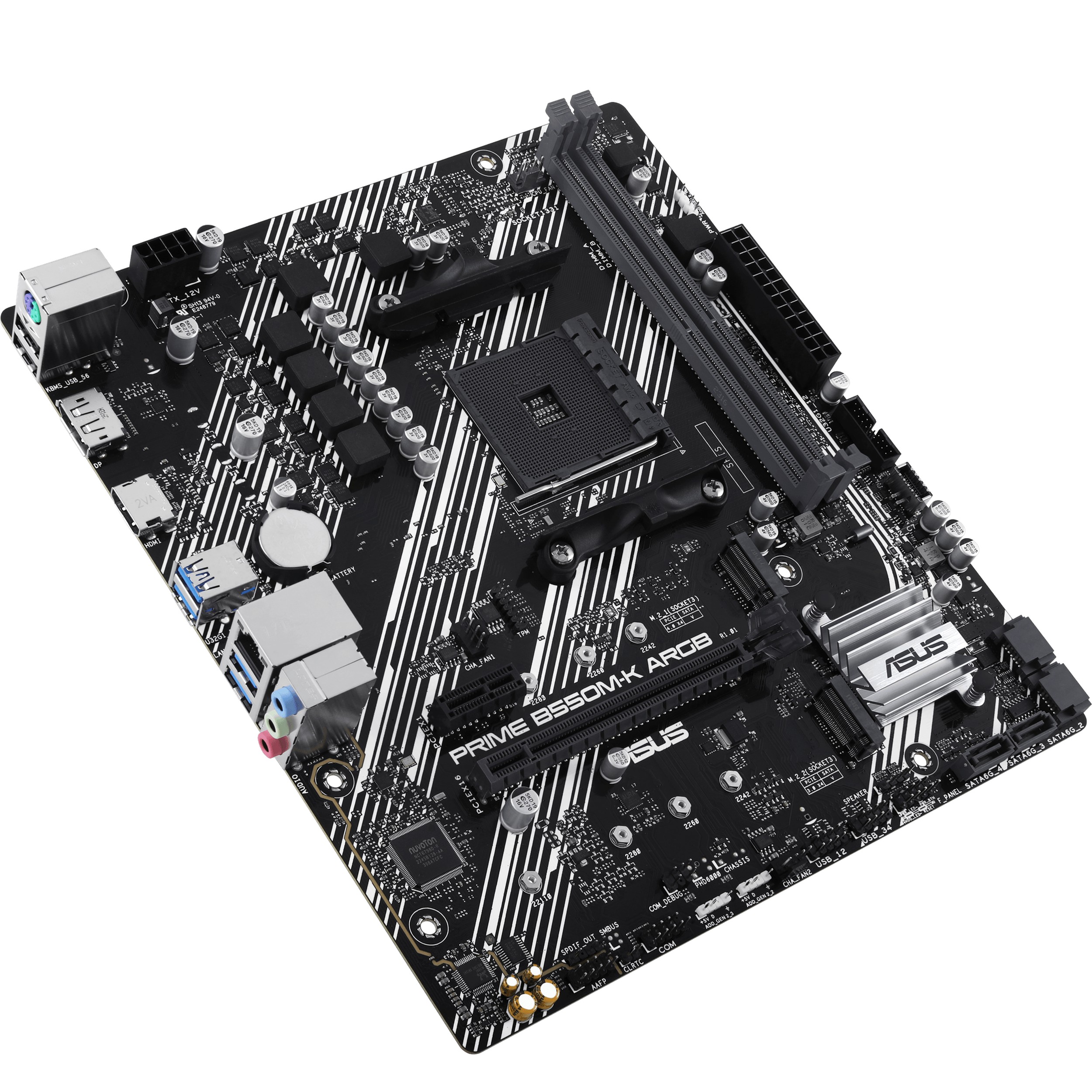 ASUS PRIME B550M-K ARGB AMD B550 Ryzen Socket AM4 Micro-ATX Desktop Motherboard - additional product image 4