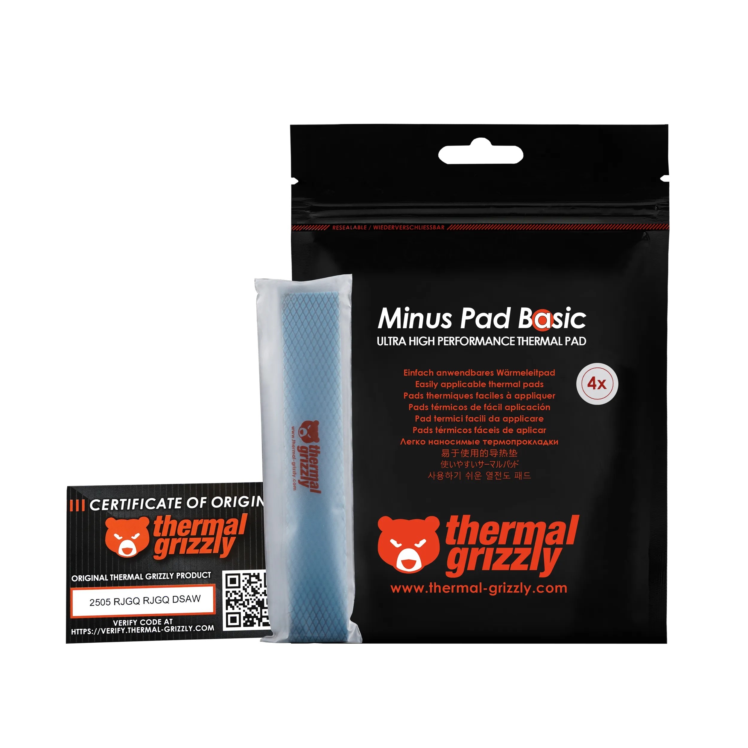 Thermal GrizzlyMinus Pad Basic - 120x20x1.0 mm 4 pcs - THERMAL GRIZZLY product image