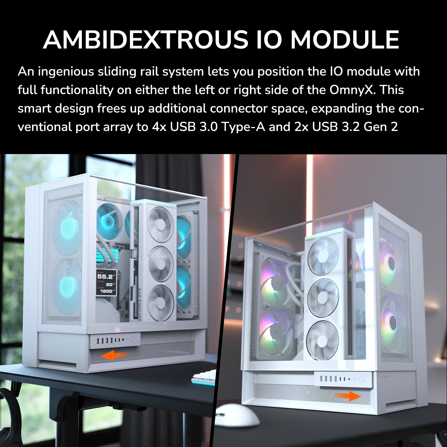 Cougar OmnyX | ATX Mid-Tower Case with 4x 160mm ARGB PWM Fans | Black - additional product image 13